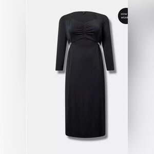 Torrid NWT black side cutout sweetheart neck midi dress size 1X K45
